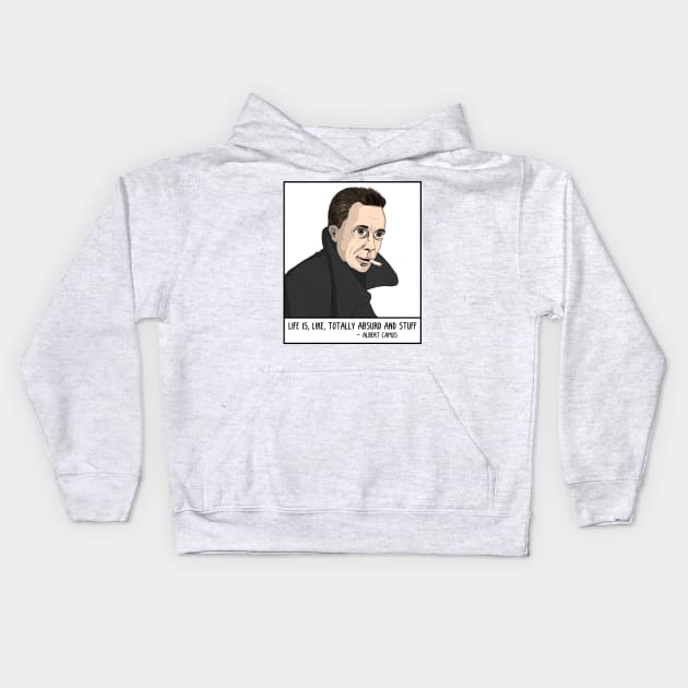 Camus Kids Hoodie by ExistentialComics